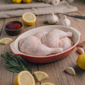 Medio pollo en cuartos